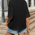Zeagoo Oversized Loose Fit Short Sleeve Striped Tops