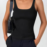 Zeagoo 2 Packs Womens Ribbed Tank Tops Square Neck Tops