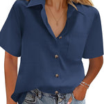 Zeagoo Blouse Women's Casual Short Sleeve Shirt (DE Only)