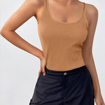 Zeagoo 2 Packs Womens Ribbed Tank Tops Square Neck Tops