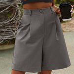 Zeagoo Shorts Casual Elastic High Waist Wide Leg Short Trousers (DE Only)