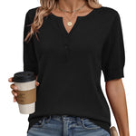 Zeagoo Casual V Neck Short Sleeve Knit Sweater (US Only)