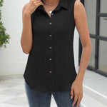 Zeagoo Sleeveless Button Down Shirts V Neck Solid Tank Tops