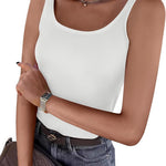 Zeagoo 2 Packs Womens Ribbed Tank Tops Square Neck Tops