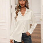 Zeagoo Blouses for Women Silk Button Down Shirts