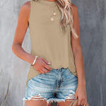Zeagoo Floral Print Sleeveless T Shirts Loose Fit Summer Tunic Blouse