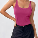 Zeagoo 2 Packs Womens Ribbed Tank Tops Square Neck Tops