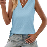 Zeagoo Women Eyelet Tank Tops Sleeveless Shirts V Neck Cute Top