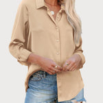Zeagoo Blouses for Women Silk Button Down Shirts