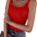 Zeagoo 2 Packs Womens Ribbed Tank Tops Square Neck Tops