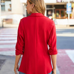 Zeagoo Women's Blazer Elegant 3/4 Sleeve Long Blazer (DE Only)
