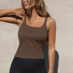 Zeagoo 2 Packs Womens Ribbed Tank Tops Square Neck Tops