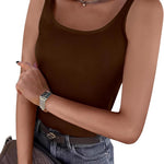 Zeagoo 2 Packs Womens Ribbed Tank Tops Square Neck Tops