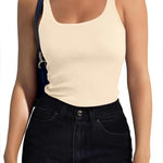 Zeagoo 2 Packs Womens Ribbed Tank Tops Square Neck Tops