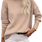 Zeagoo Pullover Women's Turtleneck Elegant Long Sleeve Jumper