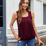 Zeagoo  Tank Tops Square Neck Loose Fit Going Out Tops