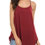 Women Tank Tops Summer Spaghetti Strap Cami Top Shirt Loose Flowy Cotton Racerback Blouses - Zeagoo (Us Only)