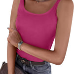 Zeagoo 2 Packs Womens Ribbed Tank Tops Square Neck Tops