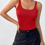 Zeagoo 2 Packs Womens Ribbed Tank Tops Square Neck Tops