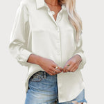 Zeagoo Blouses for Women Silk Button Down Shirts
