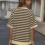 Zeagoo Women Striped T Shirts Oversized Short Sleeve Tops