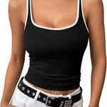 Zeagoo 2 Packs Womens Ribbed Tank Tops Square Neck Tops
