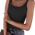 Zeagoo 2 Packs Womens Ribbed Tank Tops Square Neck Tops