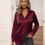 Zeagoo Blouses for Women Silk Button Down Shirts