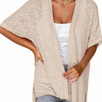 Zeagoo 3/4 Sleeve Cardigans Open Front Beach Coverup