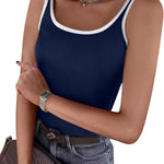 Zeagoo 2 Packs Womens Ribbed Tank Tops Square Neck Tops