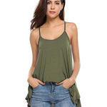 Women Tank Tops Summer Spaghetti Strap Cami Top Shirt Loose Flowy Cotton Racerback Blouses - Zeagoo (Us Only)