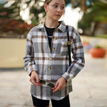 Zeagoo Women Flannel Shacket Jacket Plaid Button Down Shirt