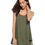 Women Tank Tops Summer Spaghetti Strap Cami Top Shirt Loose Flowy Cotton Racerback Blouses - Zeagoo (Us Only)