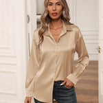 Zeagoo Blouses for Women Silk Button Down Shirts