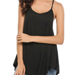 Women Tank Tops Summer Spaghetti Strap Cami Top Shirt Loose Flowy Cotton Racerback Blouses - Zeagoo (Us Only)