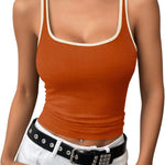 Zeagoo 2 Packs Womens Ribbed Tank Tops Square Neck Tops