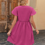Zeagoo Button Down Flutter Sleeve Cotton Linen Dress with Pockets