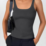 Zeagoo 2 Packs Womens Ribbed Tank Tops Square Neck Tops