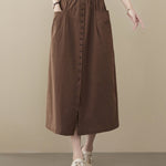 Zeagoo Women's Casual High Waist Flared A-line Skirt Pleated Midi Skirt with Pocket