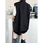 Women's Large Pocket Dropped Shoulder Sleeveless Blazer Vest