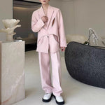 Pearl-embellished Hollow Suit Jacket Straight-leg Trousers Two-piece Suit