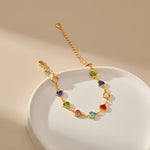Bérénice™ | Gold Bracelet with Multicolored Hearts