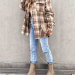 Zeagoo Button Down Plaid Print Hoodies Shirt Jacket