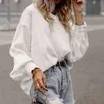 Zeagoo Pink Button Frill Cuffs Oversize Puff Sleeve Blouse for Women Casual Loose Business Casual 2026 | Under $40