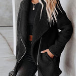 Zeagoo Casual Fleece Fuzzy Coats Faux Shearling Shaggy Jacket