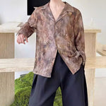 Vintage Tie-dye Embroidered Draped Shirt