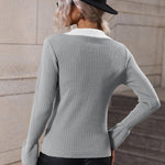 Zeagoo Bell Sleeve Lapel Sweater