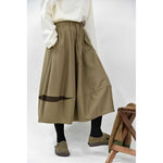 Color-blocked Wool Casual Tulip Skirt
