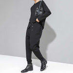 High-waisted Spliced casual Harem Pants