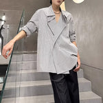 Striped Lapel Casual Loose Shirt